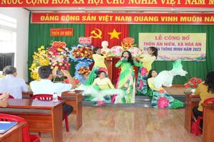 ỦY BAN NHÂN DÂN XÃ HÒA AN TỔ CHỨC LỄ CÔNG BỐ THÔN THÔNG MINH ÂN NIÊN